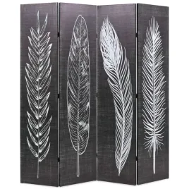 skladany-parawan-160x170-cm-motyw-pior-czarno-bialy