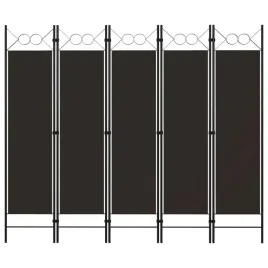 parawan-5-panelowy-brazowy-200-x-180-cm
