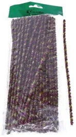 druciki-kreatywne-brokatowe-zloto-fioletowe-druty-pluszowe-31cm-100-sztuk