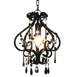 lampa-sufitowa-z-koralikami-czarna-okragla-e14