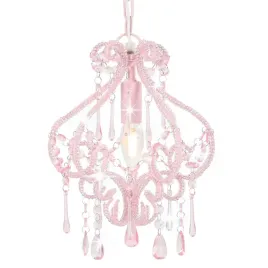lampa-sufitowa-z-koralikami-rozowa-okragla-e14