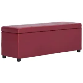 lawka-ze-schowkiem-116-cm-czerwone-wino-sztuczna-skora
