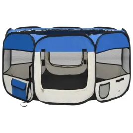 skladany-kojec-dla-psa-z-torba-niebieski-125x125x61-cm