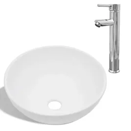 umywalka-z-bateria-mieszajaca-ceramiczna-okragla-biala