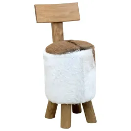 stolek-skory-koziej-i-lite-drewno-tekowe