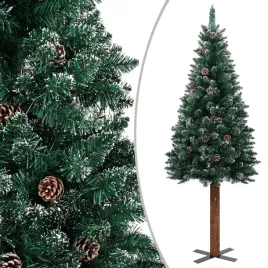 smukla-choinka-z-drewnem-i-sniegiem-zielona-150-cm