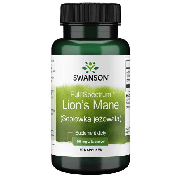 Swanson Lion's mane (Soplówka Jeżowata) 500 mg - 60 kapsułek