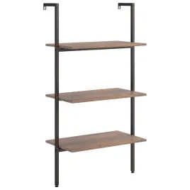 regal-drabinowy-3-polki-ciemny-braz-czarny-stal-loft-64x35x1205cm