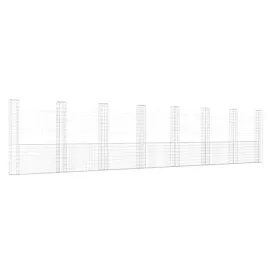 ogrodzenie-gabionowe-z-8-slupkami-zelazo-860x20x200-cm
