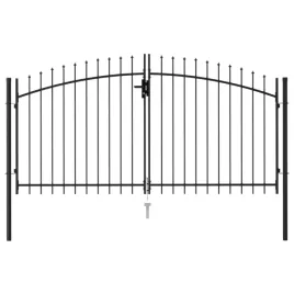 brama-dwuskrzydlowa-z-grotami-stalowa-3x15-m-czarna