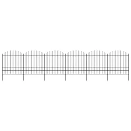 ogrodzenie-ogrodowe-z-wlocznia-stalowe-1070x200-cm-czarne