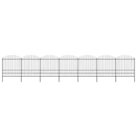 ogrodzenie-ogrodowe-z-wlocznia-stalowe-1248-x-200-cm-czarne