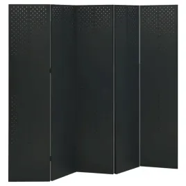 parawan-5-panelowy-czarny-200-x-180-cm-stalowy