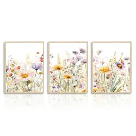 dazzlewall-kwiaty-obrazy-akwarela-dekoracja-scienna-30x40cm-3-sztuki