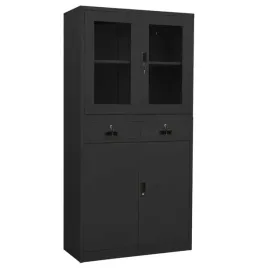 szafa-biurowa-antracytowa-90x40x180cm-stal-i-szklo-hartowane