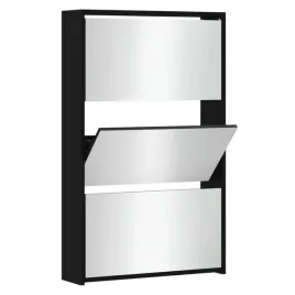 szafka-na-buty-z-lustrem-3-warstwowa-czarna-63x17x1025-cm