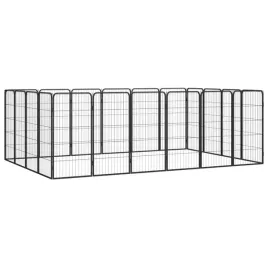 kojec-dla-psa-20-paneli-czarny-50x100-cm-stal