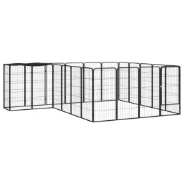 kojec-dla-psa-22-paneli-czarny-50x100-cm-stal