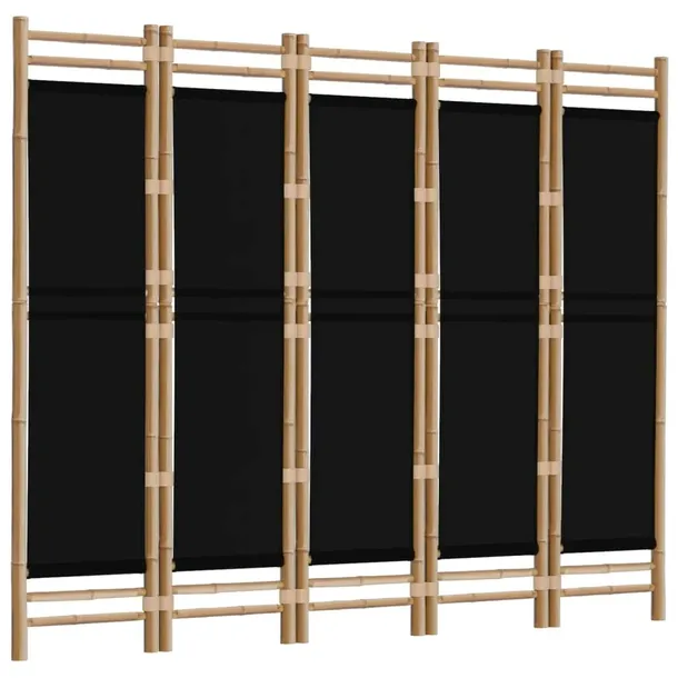 skladany-parawan-5-panelowy-200-cm-bambus-i-plotno-stan-nowy