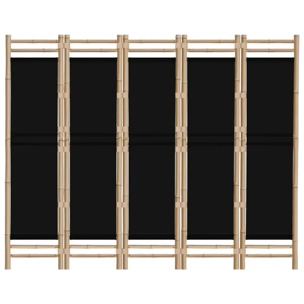 skladany-parawan-5-panelowy-200-cm-bambus-i-plotno-stan-nowy