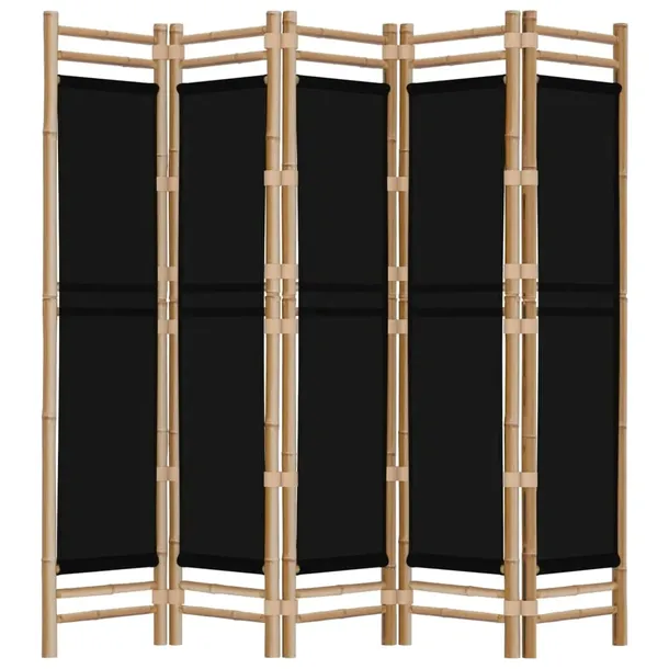 skladany-parawan-5-panelowy-200-cm-bambus-i-plotno-stan-nowy