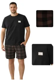 pizama-meska-bawelniana-krotkie-spodnie-czarna-duze-rozmiary-5xl