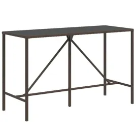 stolik-barowy-ze-szklanym-blatem-brazowy-180x70x110-cm