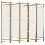 skladany-parawan-5-panelowy-200-cm-bambus-i-plotno-stan-nowy