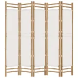 skladany-parawan-5-panelowy-200-cm-bambus-i-plotno-stan-nowy