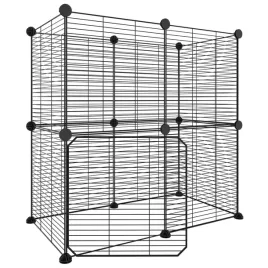 klatka-dla-zwierzat-z-bramka-12-paneli-czarna-35x35-cm-stal