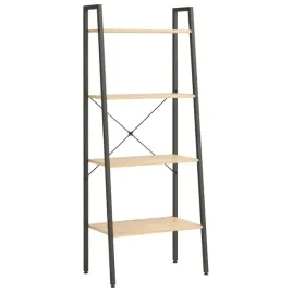 regal-drabina-z-4-polkami-jasnobrazowo-czarny-56x35x140-cm