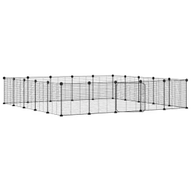 klatka-dla-zwierzat-z-bramka-20-paneli-czarna-35x35-cm-stal