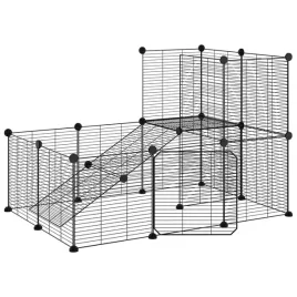 klatka-dla-zwierzat-z-bramka-20-paneli-czarna-35x35-cm-stal