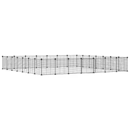 klatka-dla-zwierzat-z-bramka-28-paneli-czarna-35x35-cm-stal