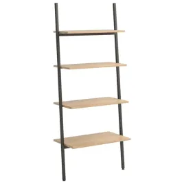 regal-drabina-z-4-polkami-jasnobrazowo-czarny-64x34x1505-cm