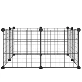 klatka-dla-zwierzat-8-panelowa-czarna-35x35-cm-stalowa