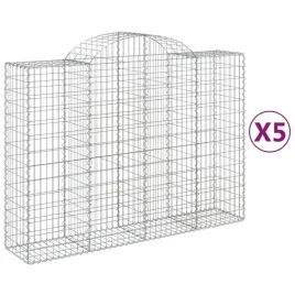 kosze-gabionowe-5-szt-200x50x140-160-cm-galwanizowane-zelazo