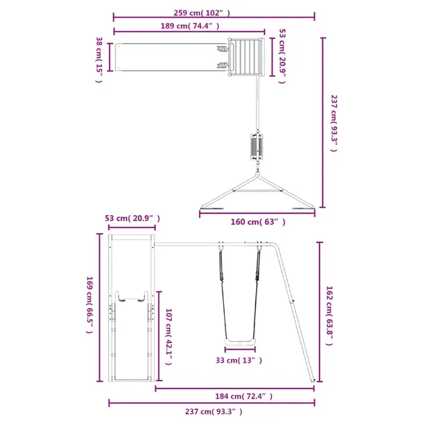plac-zabaw-do-ogrodu-lite-drewno-sosnowe-stan-nowy