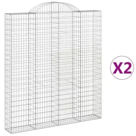 kosze-gabionowe-2-szt-200x30x220-240-cm-galwanizowane-zelazo