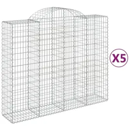 kosze-gabionowe-5-szt-200x50x160-180-cm-galwanizowane-zelazo