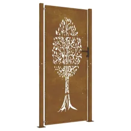 furtka-ogrodowa-105x205-cm-stal-kortenowska-motyw-drzewa