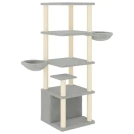drapak-dla-kota-z-sizalowymi-slupkami-jasnoszary-147-cm