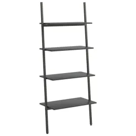 regal-drabina-z-4-polkami-czarny-64x34x1505-cm