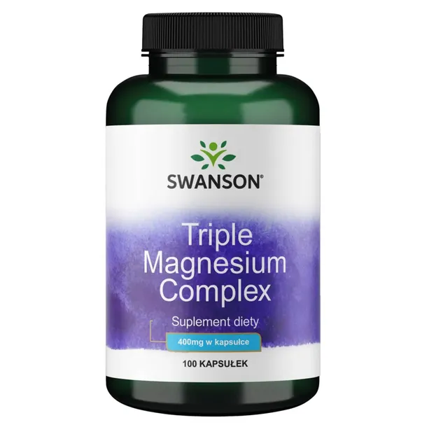 Swanson Triple Magnesium Complex, 3 formy magnezu - 100 kapsułek (400 mg ma