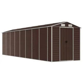 szopa-ogrodowa-brazowa-191x725x198-cm-stal-galwanizowana