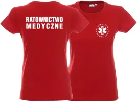 koszulka-damska-ratownictwo-medyczne-czerwona