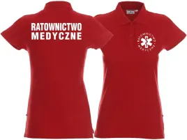 koszulka-polo-damska-ratownictwo-medyczne-czerwona
