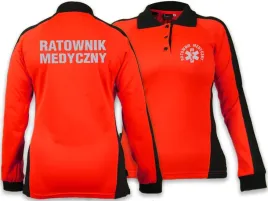 koszulka-ratownicza-polo-fluo-damska-odblaskowa-funkcyjna-z-dlugim-rekawem