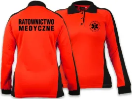 koszulka-ratownicza-polo-fluo-damska-funkcyjna-z-dlugim-rekawem