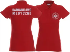 koszulka-polo-ratownicza-czerwona-damska-odblaskowa-funkcyjna